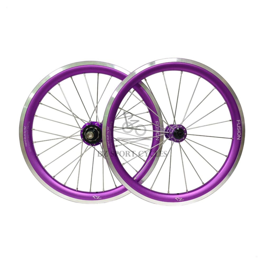 BZ Alloy Brompton Wheels (16'' 349) - BZ Fusion Rim | BZ BN2+2 Front Hub | Onyx BMX Pro HG Rear Hub - Image 2