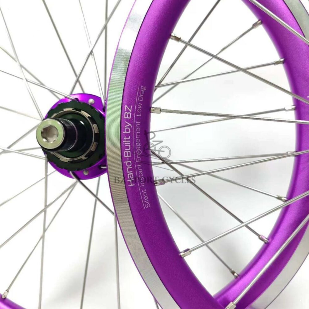 BZ Alloy Brompton Wheels (16'' 349) - BZ Fusion Rim | BZ BN2+2 Front Hub | Onyx BMX Pro HG Rear Hub - Image 3
